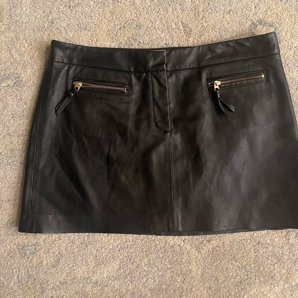 Black mini leather skirt size 10 Milly of New York